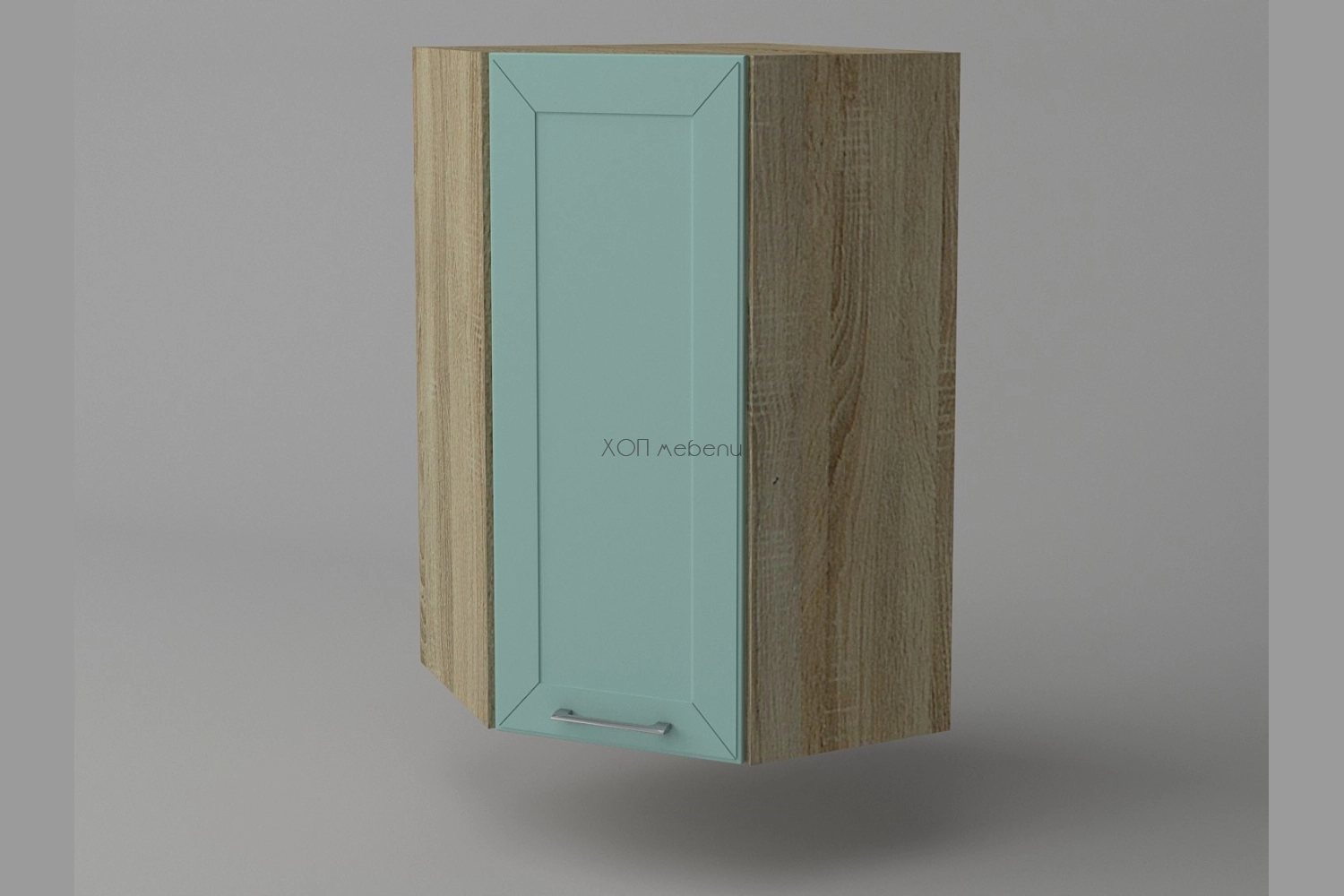 Горен ъглов шкаф Марго 60/60 h920 лагуна / дъб сонома ID 20513 - hop-mebeli.com - 1 Горен ъглов шкаф Марго 60/60 h920 лагуна / дъб сонома ID 20513 - 1