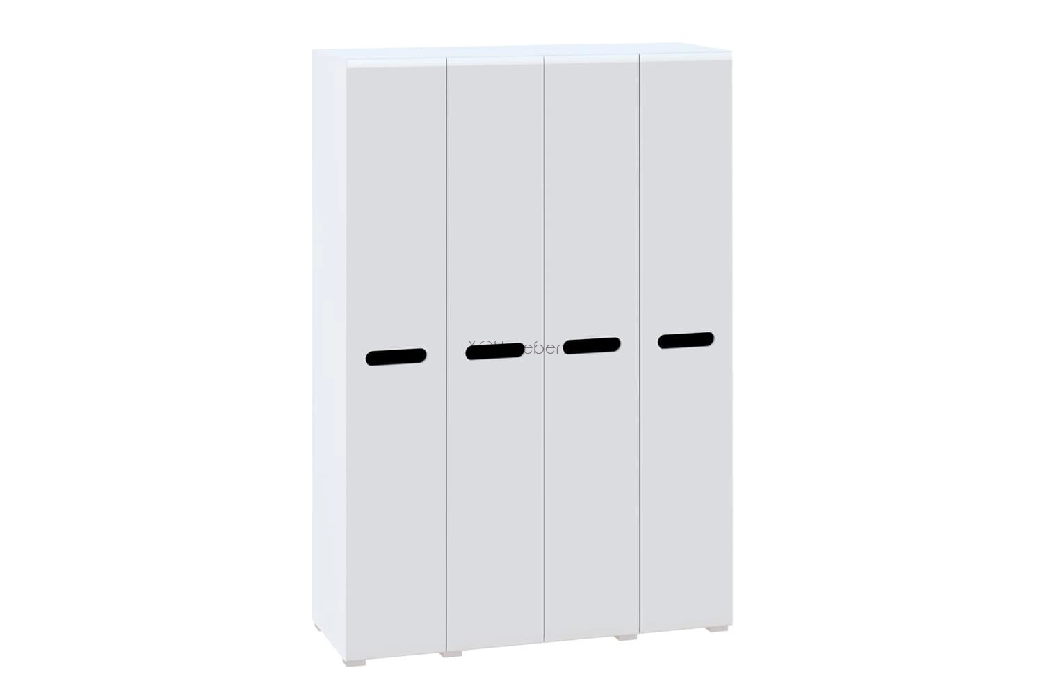 Голям гардероб Бианко NEW 4Д 1,5 - бял гланц / черно ID 24847 - hop-mebeli.com - 1 Голям гардероб Бианко NEW 4Д 1,5 - бял гланц / черно ID 24847 - 1