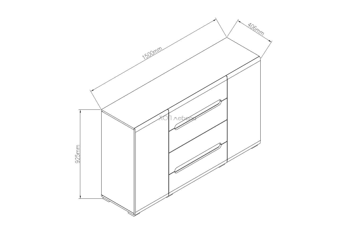 Скрин Бианко NEW 2Д 4Ш - бял гланц / черно ID 24858 - hop-mebeli.com - 3 Скрин Бианко NEW 2Д 4Ш - бял гланц / черно ID 24858 - 3
