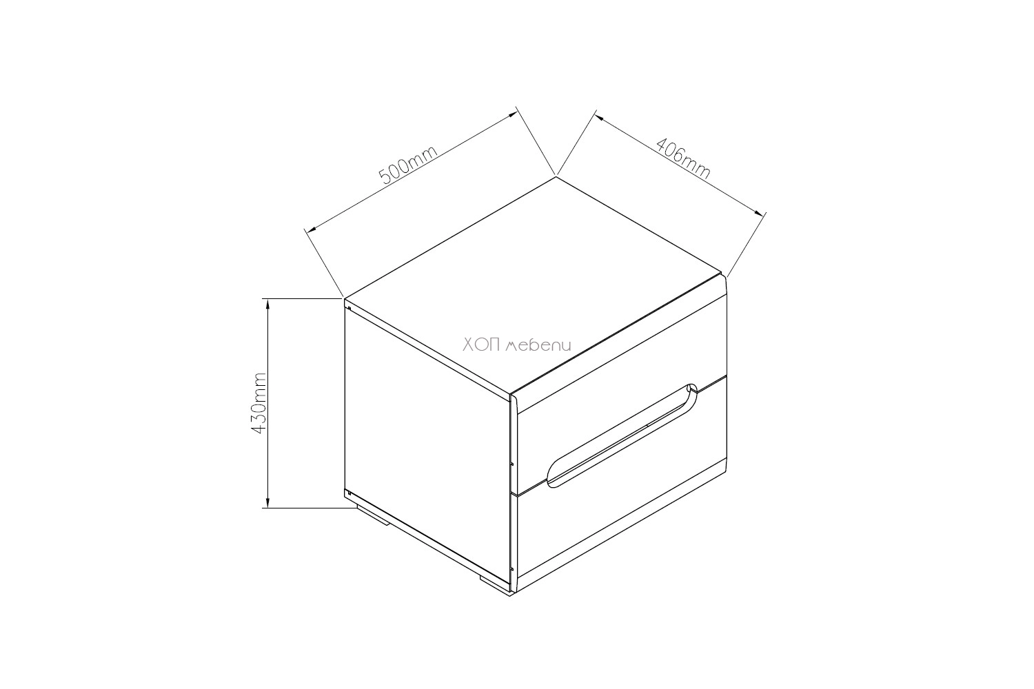 Нощно шкафче Бианко NEW - бял гланц / черно ID 24854 - hop-mebeli.com - 2 Нощно шкафче Бианко NEW - бял гланц / черно ID 24854 - 2