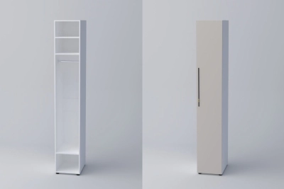 Еднокрил гардероб СПЕЙС 1 (h-240) - кашмир / бяло