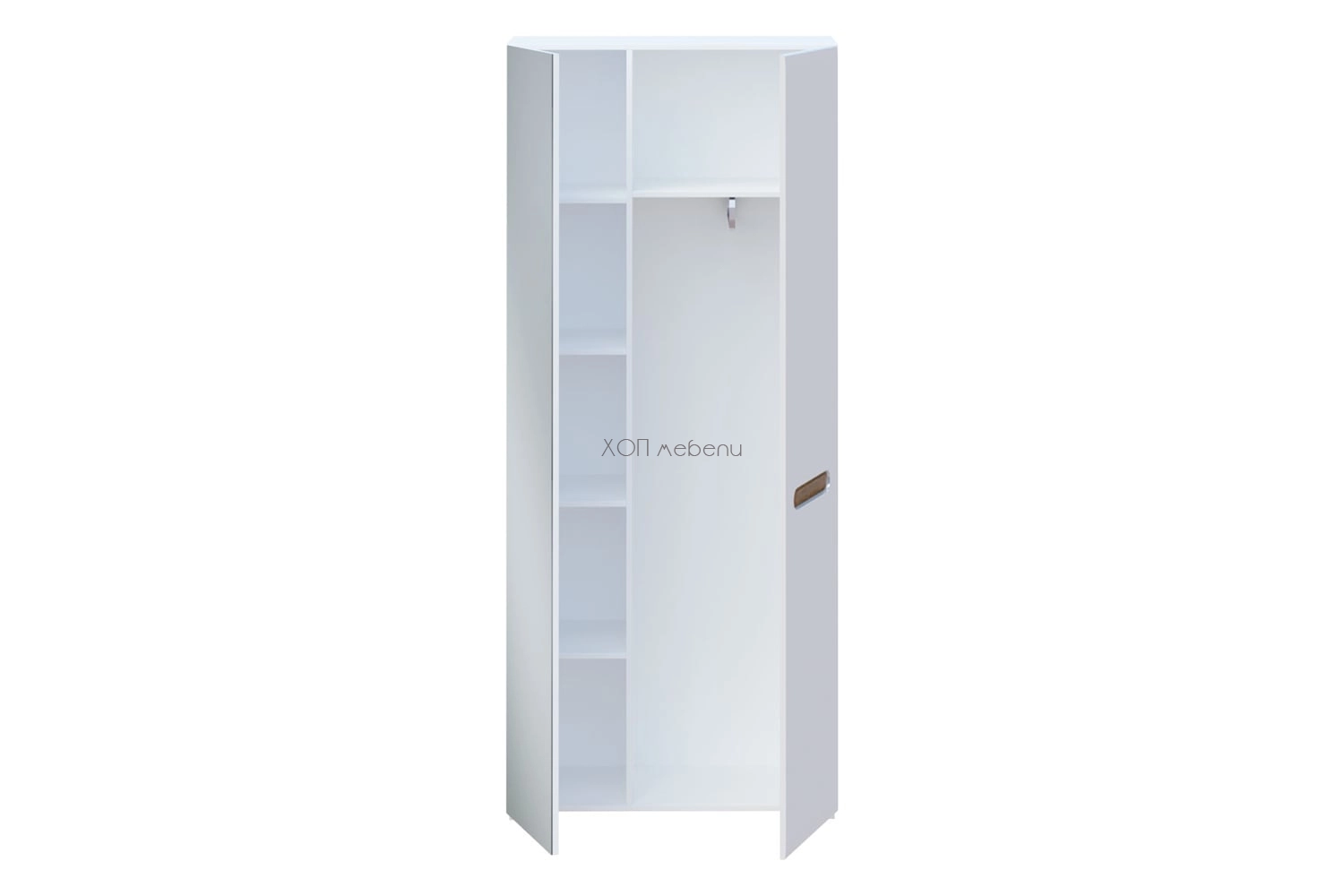 Двукрил гардероб Бианко NEW 2ДЗ - бял гланц и апалачи ID 12546 - hop-mebeli.com - 2 Двукрил гардероб Бианко NEW 2ДЗ - бял гланц и апалачи ID 12546 - 2