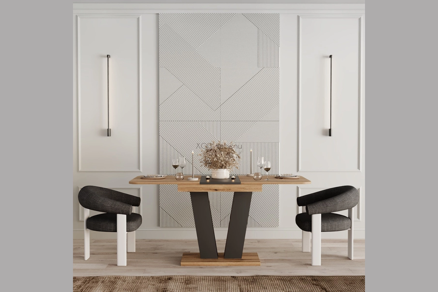 Трапезна маса Венди - дъб евок / графит ID 23369 - hop-mebeli.com - 3 Трапезна маса Венди - дъб евок / графит ID 23369 - 3