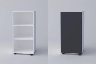 Комод 1Д СПЕЙС - графит / бяло