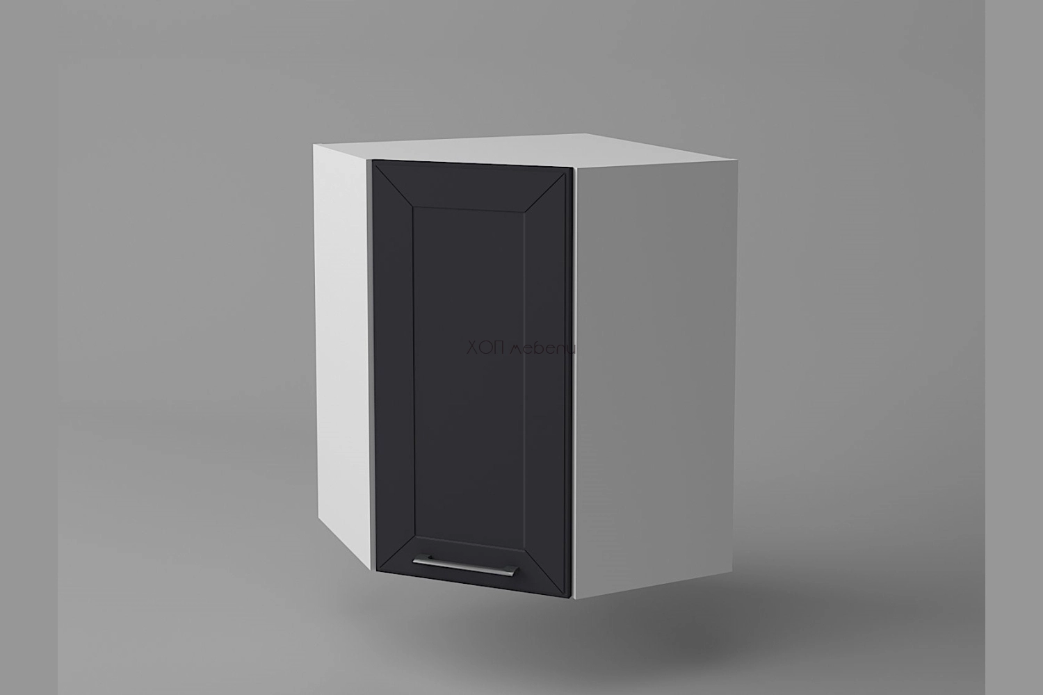 Горен ъглов шкаф Марго 60х60 графит ID 13613 - hop-mebeli.com - 1 Горен ъглов шкаф Марго 60х60 графит ID 13613 - 1