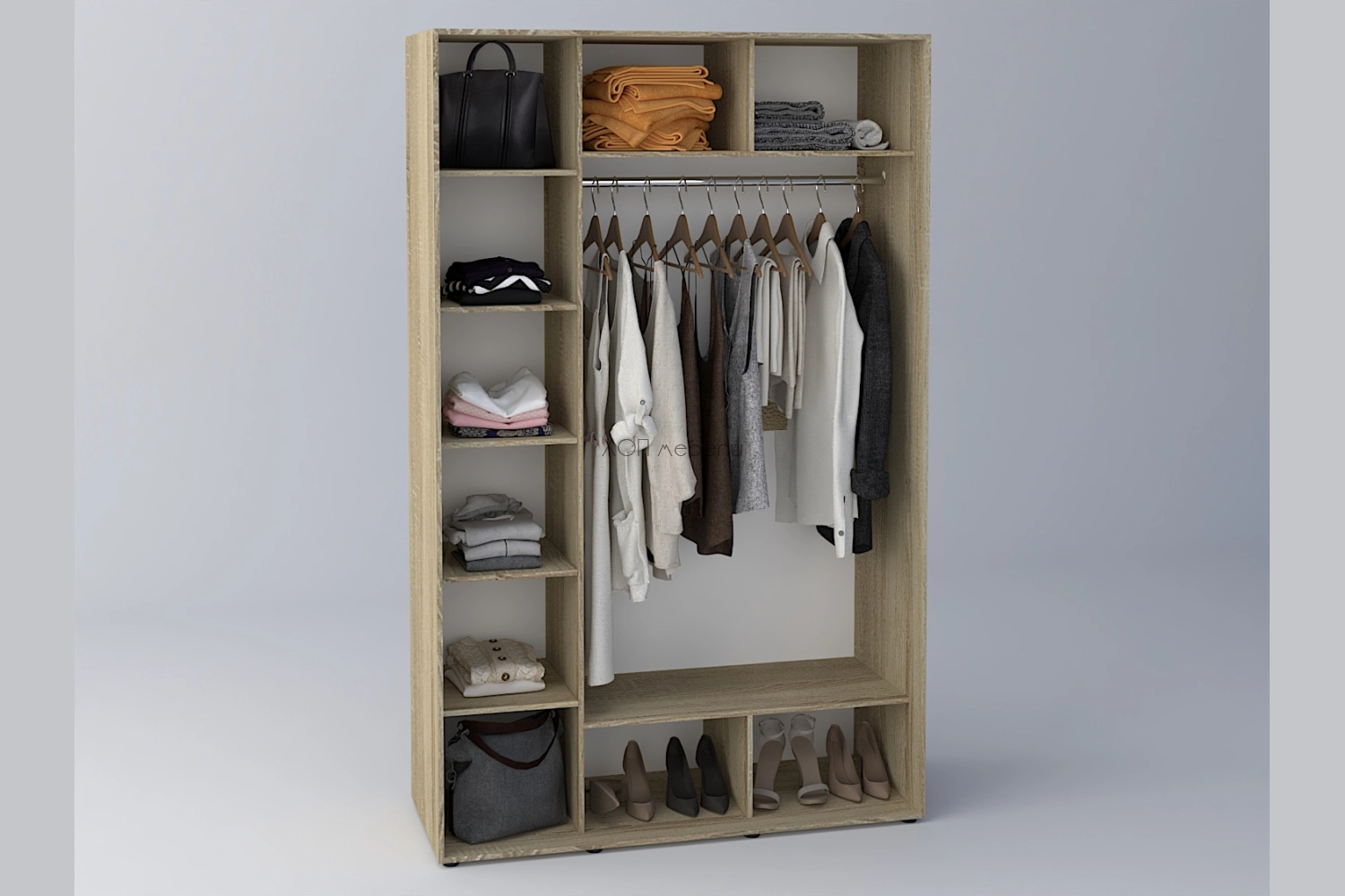 Модул за дрешник Алфа СОНОМА - Дължина 140 - В240/Д60 см ID 24213 - hop-mebeli.com - 2 Модул за дрешник Алфа СОНОМА - Дължина 140 - В240/Д60 см ID 24213 - 2