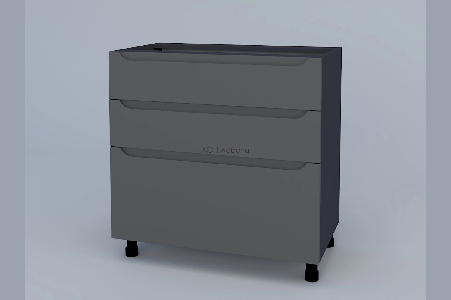 Шкаф с три чекмеджета Зарина H80 3Ш(2+1) - графит ID 22229 - hop-mebeli.com - 1 Шкаф с три чекмеджета Зарина H80 3Ш(2+1) - графит ID 22229 - 1