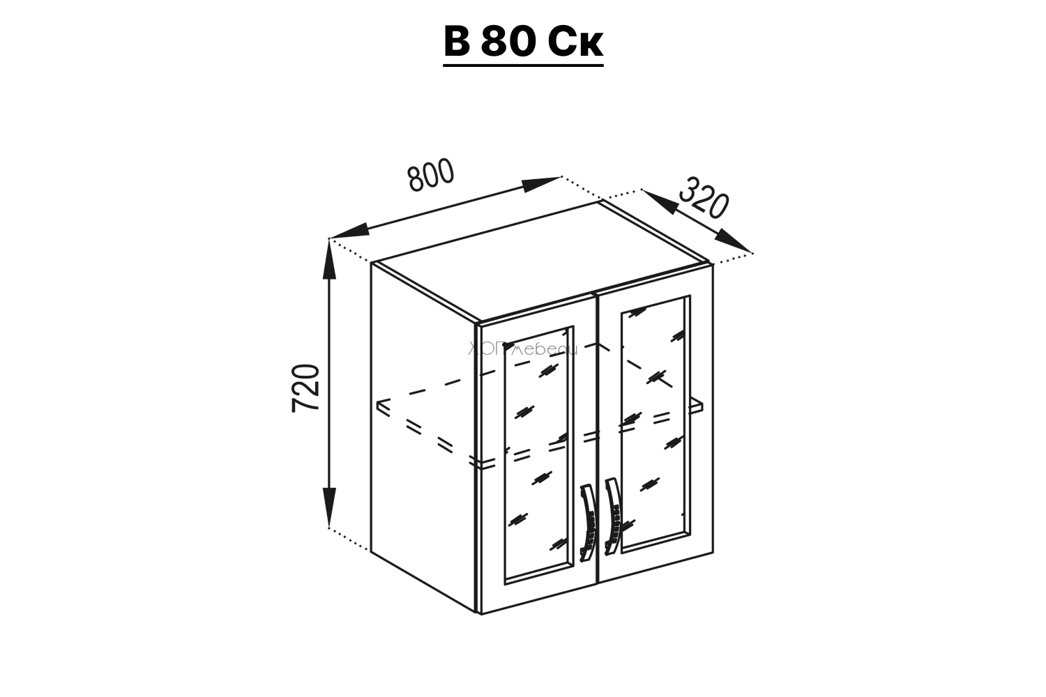 Шкаф B80СК Прованс бяло дърво ID 12680 - hop-mebeli.com - 2 Шкаф B80СК Прованс бяло дърво ID 12680 - 2