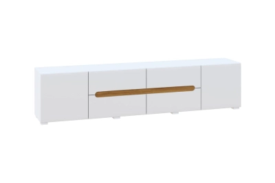 ТВ шкаф 2,3м Бианко NEW  - бял гланц / апалачи - hop-mebeli.com ТВ шкаф 2,3м Бианко NEW  - бял гланц / апалачи