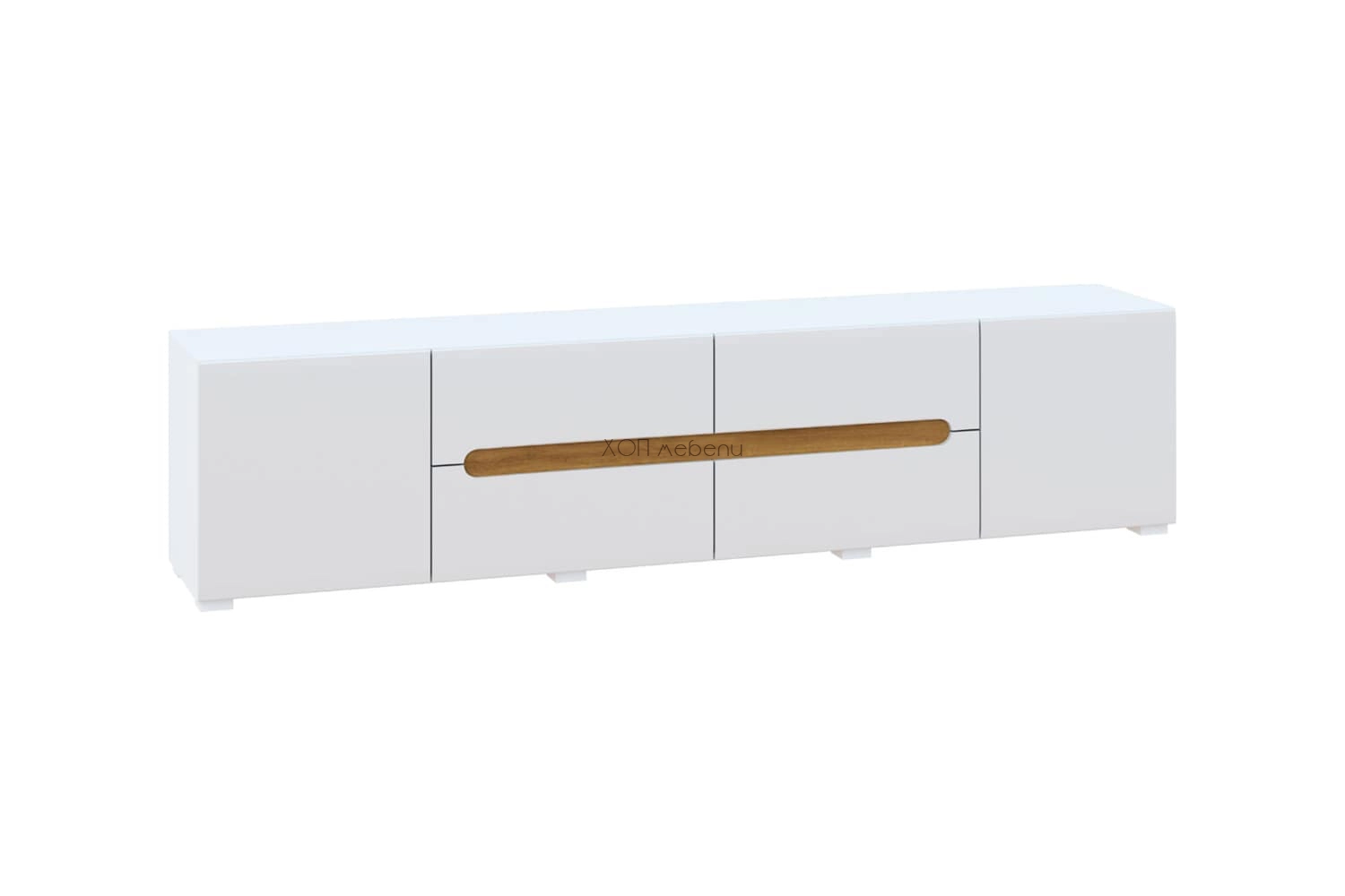 ТВ шкаф 2,3м Бианко NEW  - бял гланц / апалачи ID 3864 - hop-mebeli.com - 1 ТВ шкаф 2,3м Бианко NEW  - бял гланц / апалачи ID 3864 - 1