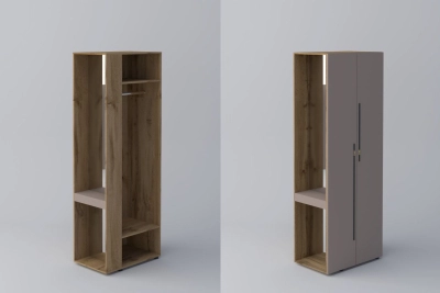 Краен ъглов шкаф СПЕЙС h220 - тофи / апалачи