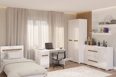 Детска стая Бианко NEW - бял гланц / апалачи - hop-mebeli.com Детска стая Бианко NEW - бял гланц / апалачи