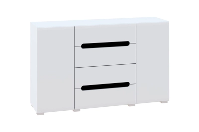 Скрин Бианко NEW 2Д 4Ш - бял гланц / черно - hop-mebeli.com Скрин Бианко NEW 2Д 4Ш - бял гланц / черно