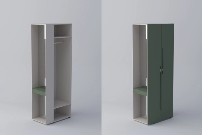 Краен ъглов шкаф СПЕЙС h220 - зелено / кашмир