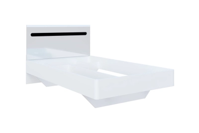 Легло Бианко NEW 120 - бял гланц/черно - hop-mebeli.com Легло Бианко NEW 120 - бял гланц/черно
