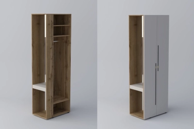 Краен ъглов шкаф СПЕЙС h240 - кашмир / апалачи