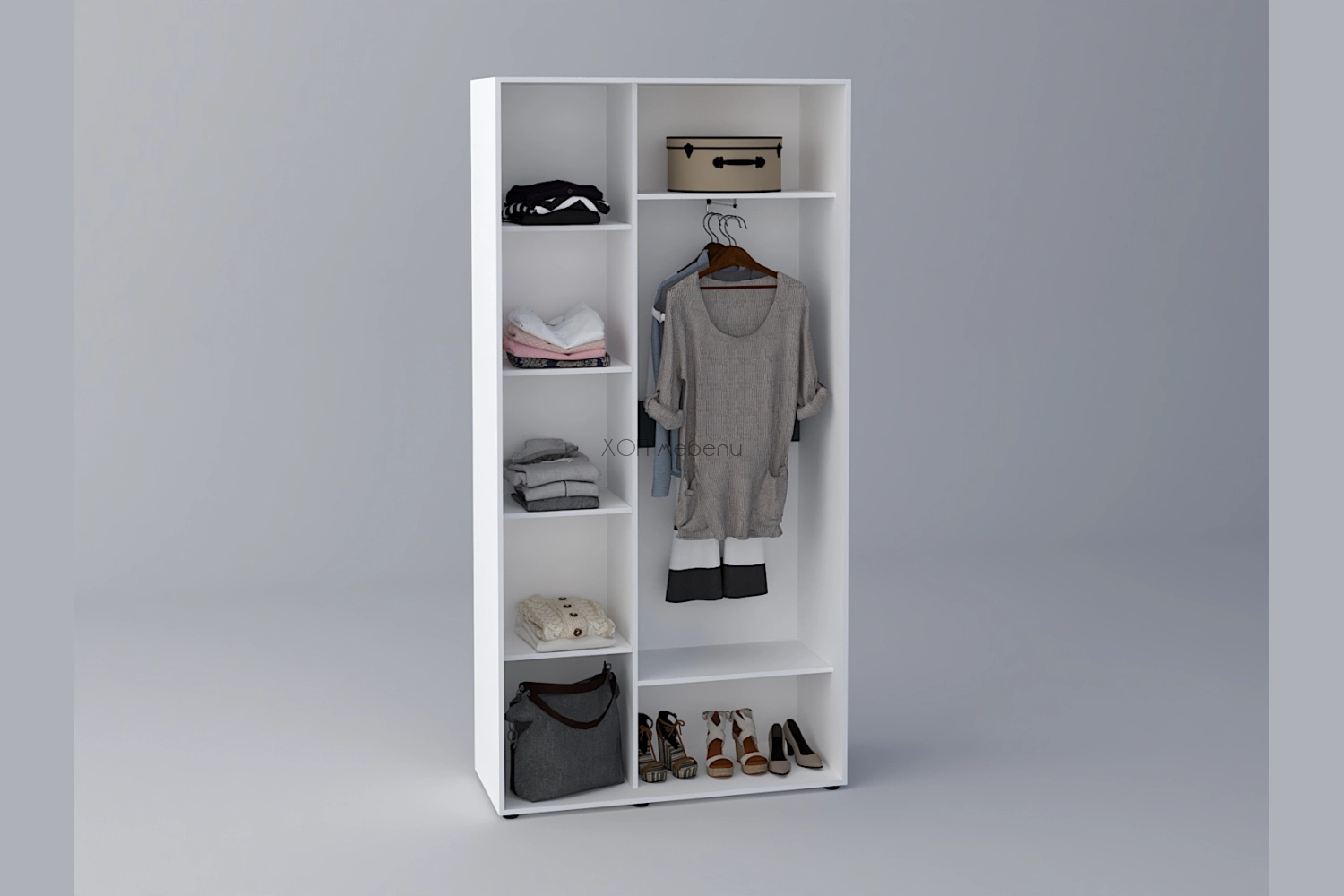 Модул за дрешник Алфа БЯЛО Дължина 100 - В220/Д45 см ID 24086 - hop-mebeli.com - 2 Модул за дрешник Алфа БЯЛО Дължина 100 - В220/Д45 см ID 24086 - 2