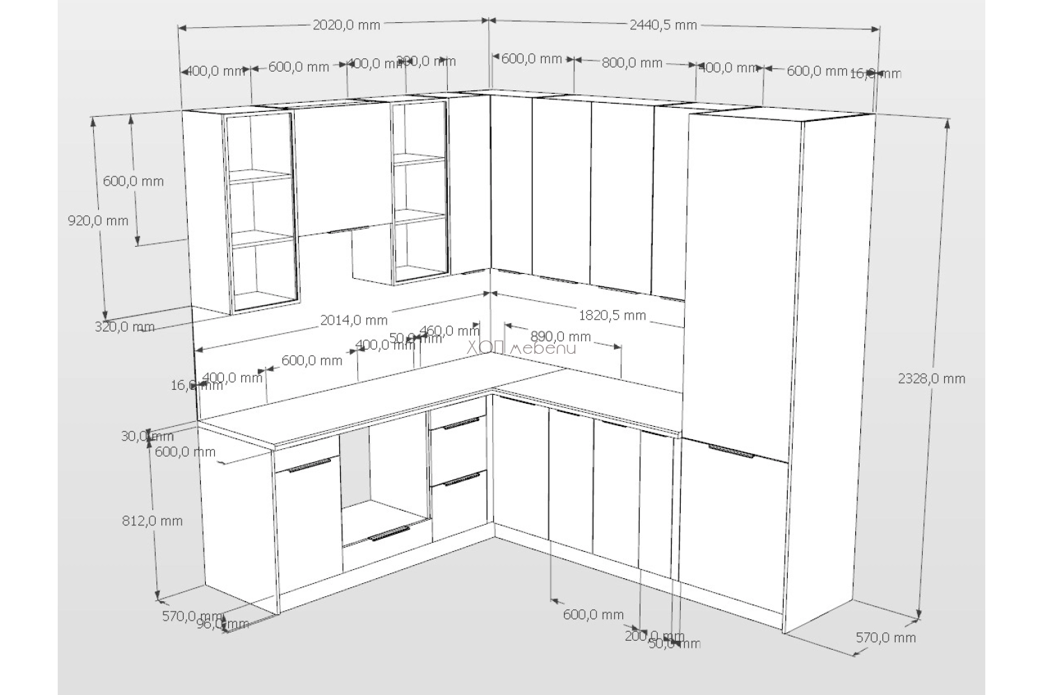 Ъглова кухня Адел 202 / 245 см. - черен софттъч ID 19439 - hop-mebeli.com - 3 Ъглова кухня Адел 202 / 245 см. - черен софттъч ID 19439 - 3