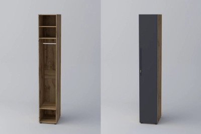 Еднокрил гардероб СПЕЙС 1 (h-240) - графит / апалачи