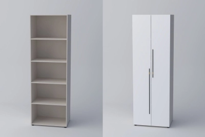 Двукрил гардероб СПЕЙС 3 (h-240) - бяло / кашмир