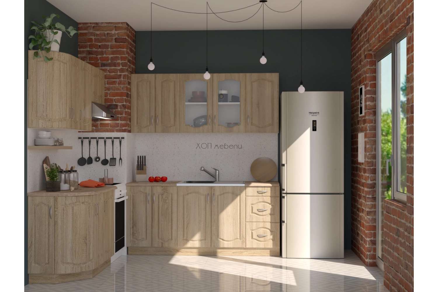 Кухня Оля NEW сонома 172/180 см. ID 10626 - hop-mebeli.com - 1 Кухня Оля NEW сонома 172/180 см. ID 10626 - 1