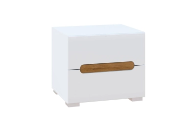 Нощно шкафче Бианко NEW - бял гланц / апалачи - hop-mebeli.com Нощно шкафче Бианко NEW - бял гланц / апалачи