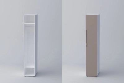 Еднокрил гардероб СПЕЙС 1 (h-220) - тофи / бяло