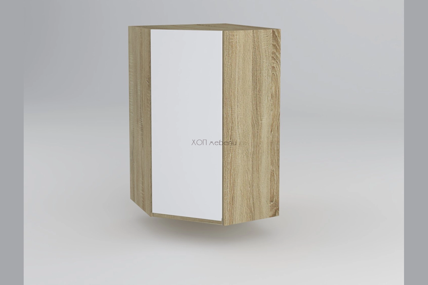 Горен ъглов шкаф Тина 60/60 h920 - бяло / дъб сонома ID 20645 - hop-mebeli.com - 1 Горен ъглов шкаф Тина 60/60 h920 - бяло / дъб сонома ID 20645 - 1