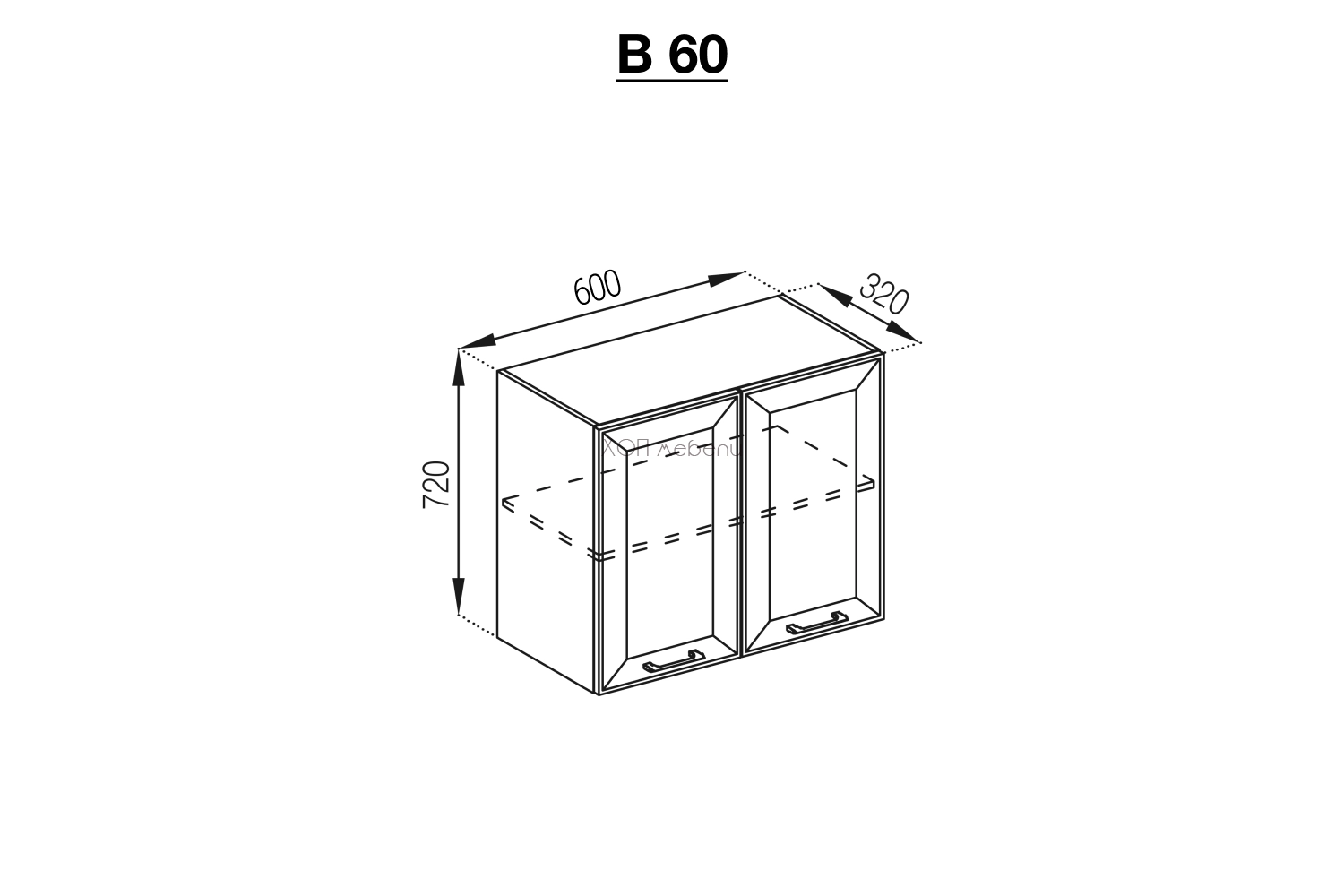 Размери на Шкаф Марго B60 лавандула ID 13637 - hop-mebeli.com Размери на Шкаф Марго B60 лавандула ID 13637
