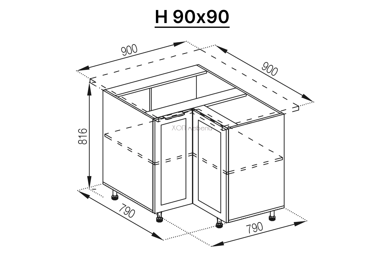 Размери на Ъглов шкаф Анна Н90х90 зелено бали / златен дъб ID 17629 - hop-mebeli.com Размери на Ъглов шкаф Анна Н90х90 зелено бали / златен дъб ID 17629