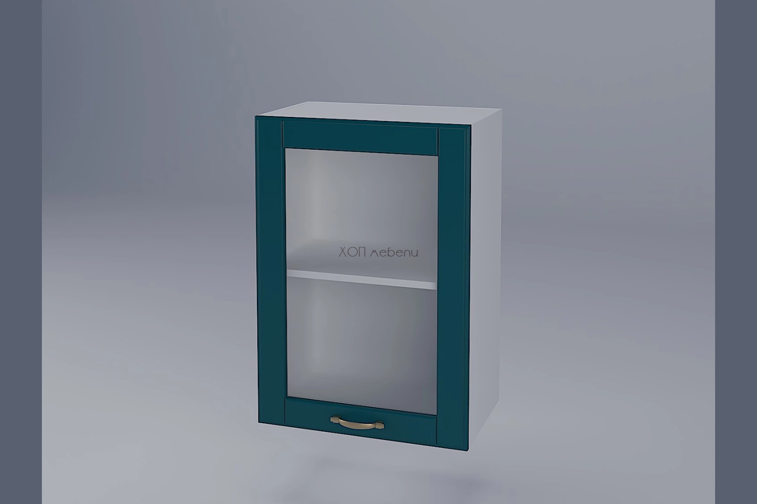 Горен шкаф Доминика B50СК аквамарин ID 15300 - hop-mebeli.com - 1 Горен шкаф Доминика B50СК аквамарин ID 15300 - 1