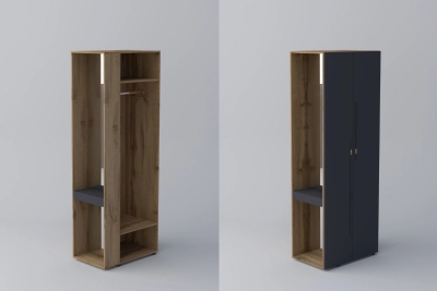 Краен ъглов шкаф СПЕЙС h220 - графит / апалачи