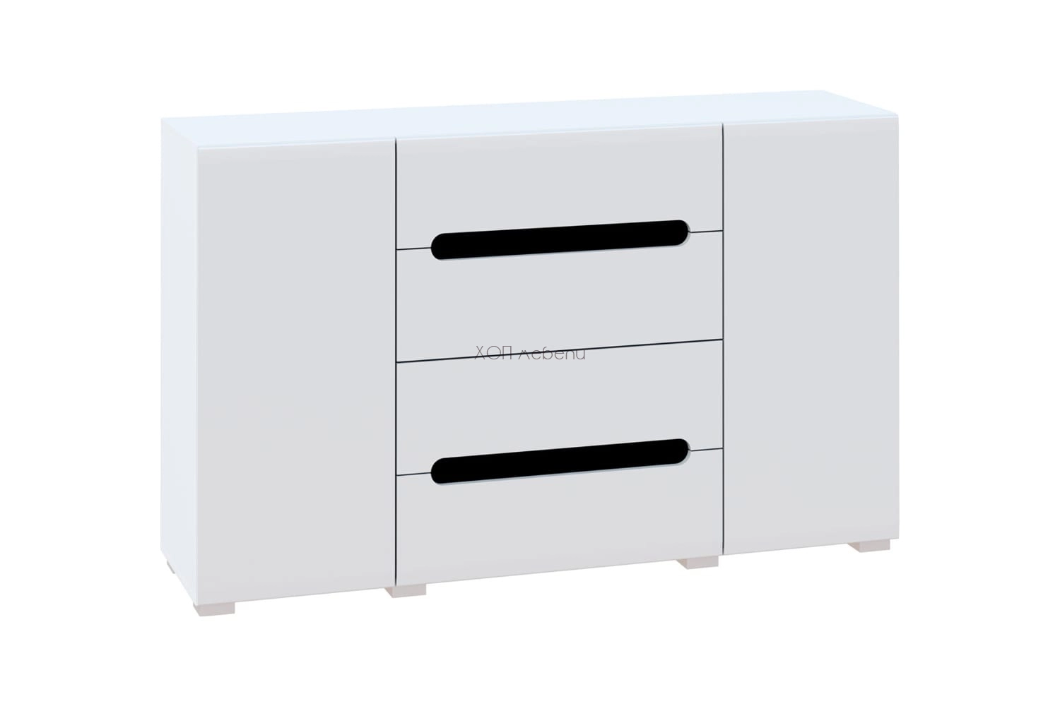 Модулна секция Бианко NEW Гранде - бял гланц / черно ID 3859 - hop-mebeli.com - 6 Модулна секция Бианко NEW Гранде - бял гланц / черно ID 3859 - 6