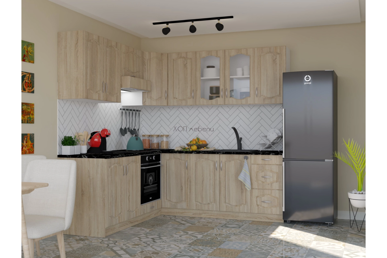 Кухня Оля NEW сонома 202/220 см. ID 10620 - hop-mebeli.com - 1 Кухня Оля NEW сонома 202/220 см. ID 10620 - 1