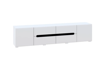 ТВ шкаф 2,3м Бианко NEW  - бял гланц / черно - hop-mebeli.com ТВ шкаф 2,3м Бианко NEW  - бял гланц / черно