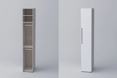 Еднокрил гардероб СПЕЙС 2 (h-240) - бяло / кашмир