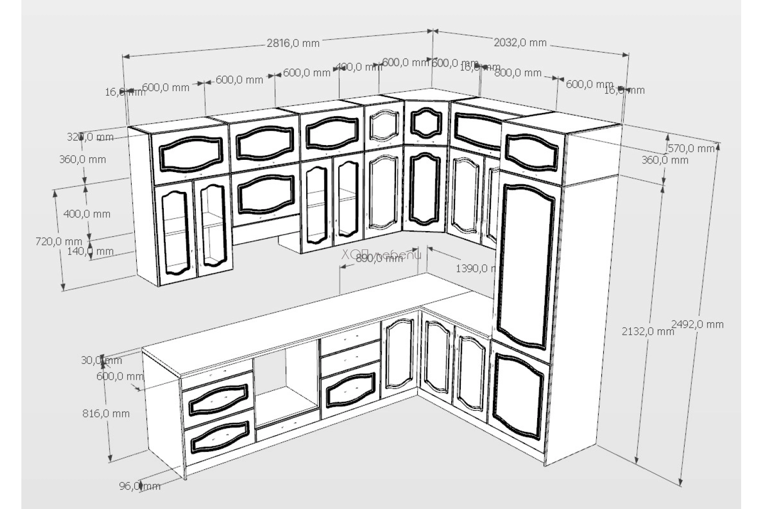 Кухня Оля NEW 282/203 см. с надстройка - трансилвания ID 18940 - hop-mebeli.com - 2 Кухня Оля NEW 282/203 см. с надстройка - трансилвания ID 18940 - 2