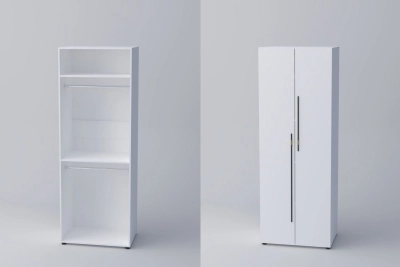 Двукрил гардероб СПЕЙС 2 (h-220) - бяло