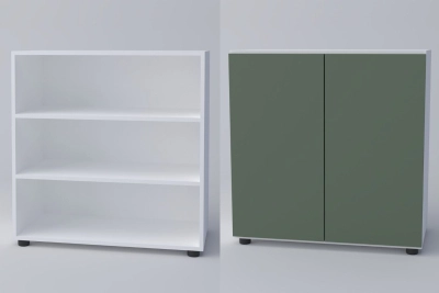 Скрин с две врати СПЕЙС 2Д - зелено / бяло