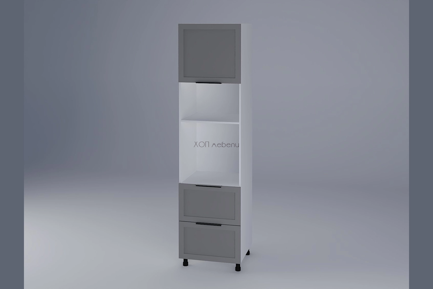 Колонен шкаф за печка и микровълнова Анна сиво кадифе h233 ID 17355 - hop-mebeli.com - 1 Колонен шкаф за печка и микровълнова Анна сиво кадифе h233 ID 17355 - 1