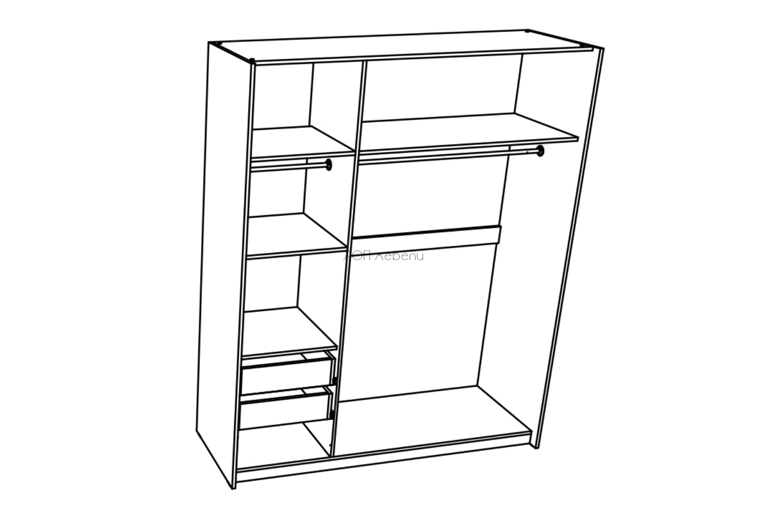 Размери на Гардероб АП 180 - дъб крафт бял/антрацит ID 19378 - hop-mebeli.com Размери на Гардероб АП 180 - дъб крафт бял/антрацит ID 19378