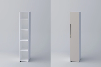 Еднокрил гардероб СПЕЙС 3 (h-220) - кашмир / бяло