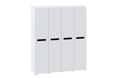 Голям гардероб Бианко NEW 4Д 1,8 - бял гланц / черно - hop-mebeli.com Голям гардероб Бианко NEW 4Д 1,8 - бял гланц / черно