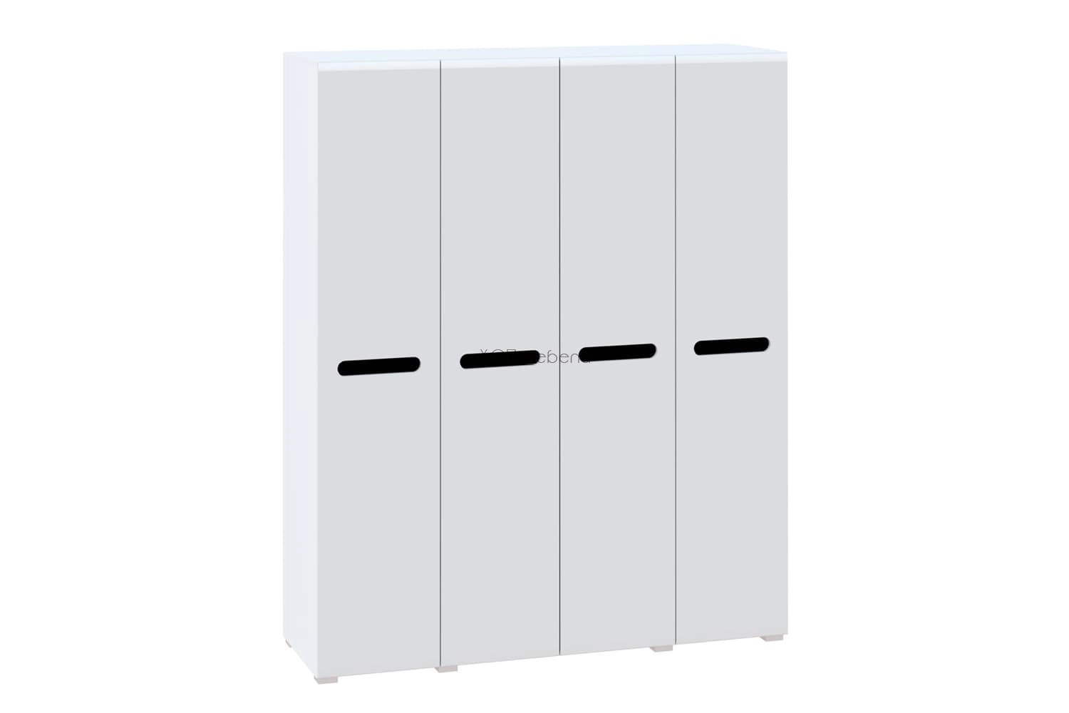 Голям гардероб Бианко NEW 4Д 1,8 - бял гланц / черно ID 24848 - hop-mebeli.com - 1 Голям гардероб Бианко NEW 4Д 1,8 - бял гланц / черно ID 24848 - 1