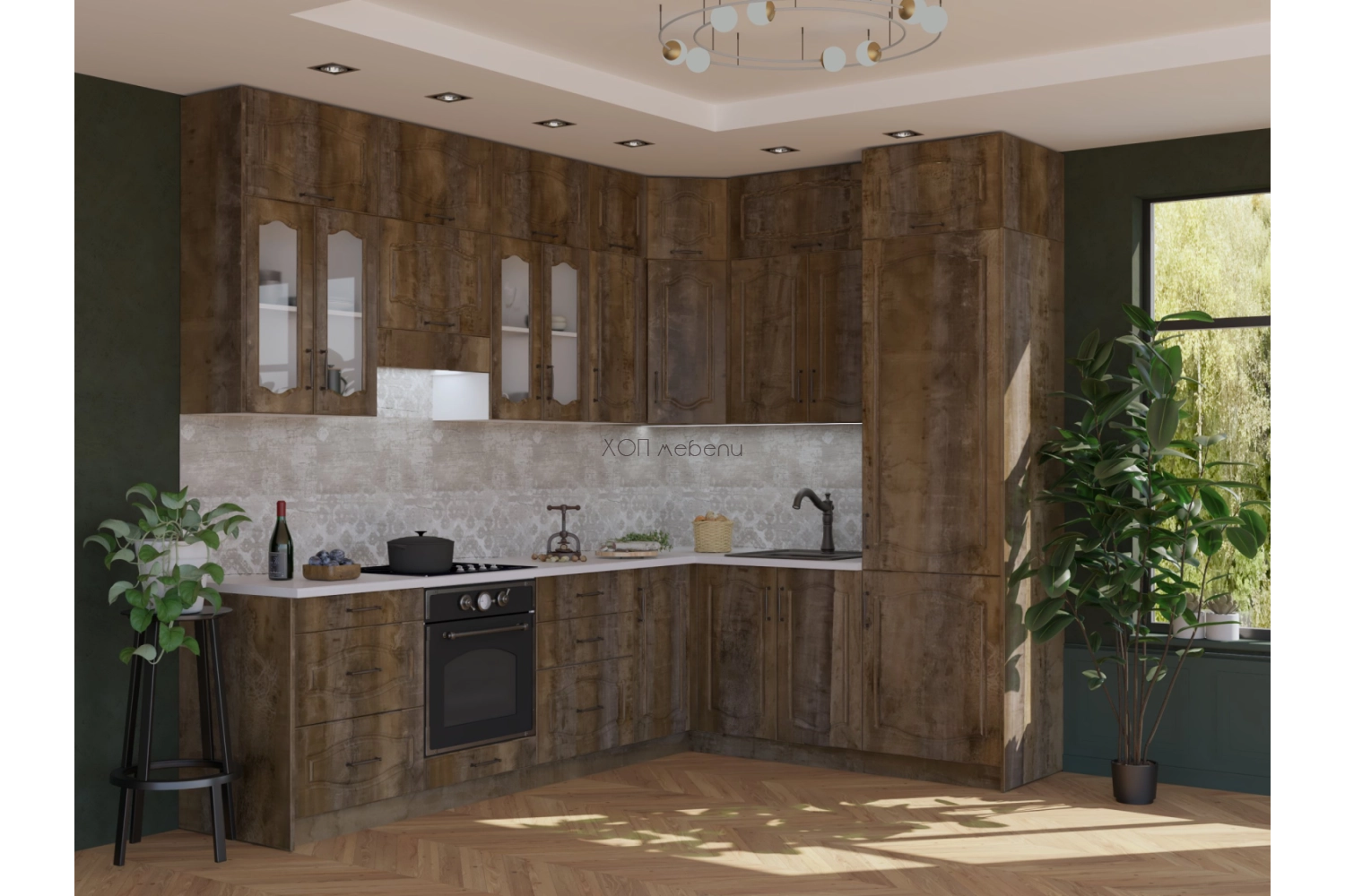 Кухня Оля NEW 282/203 см. с надстройка - трансилвания ID 18940 - hop-mebeli.com - 1 Кухня Оля NEW 282/203 см. с надстройка - трансилвания ID 18940 - 1