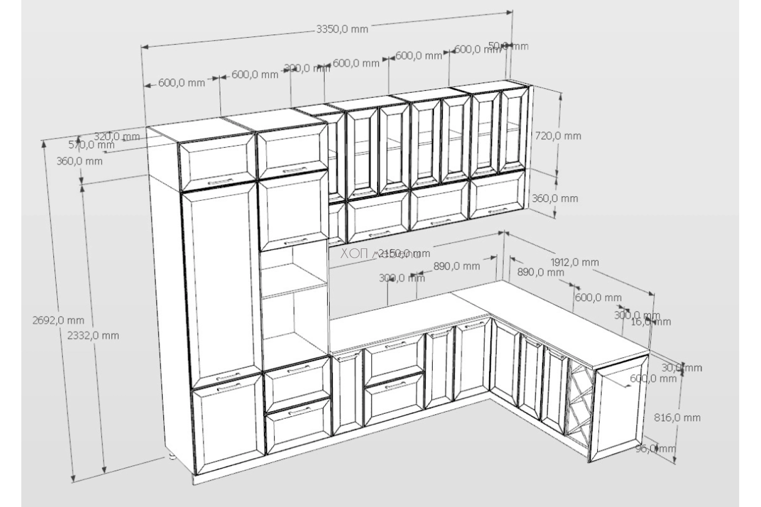Ъглова кухня Марго 335 / 191 см. - сапфир ID 15016 - hop-mebeli.com - 2 Ъглова кухня Марго 335 / 191 см. - сапфир ID 15016 - 2