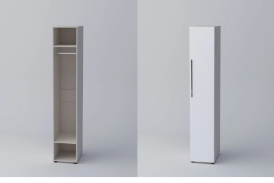 Еднокрил гардероб СПЕЙС 1 (h-220) - бяло / кашмир