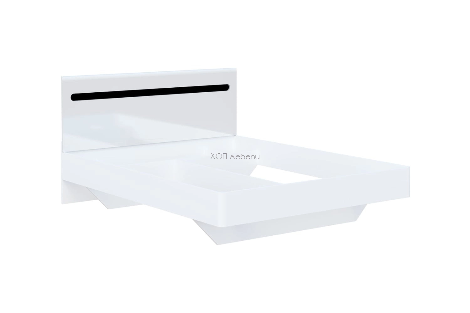 Спалня Бианко NEW 160 - бял гланц / черно ID 24853 - hop-mebeli.com - 1 Спалня Бианко NEW 160 - бял гланц / черно ID 24853 - 1