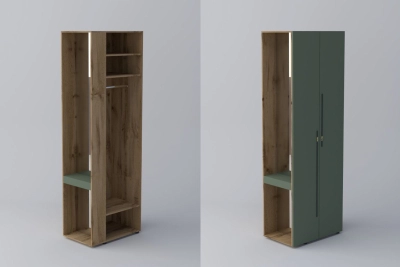 Краен ъглов шкаф СПЕЙС h240 - зелено / апалачи