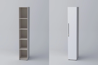 Еднокрил гардероб СПЕЙС 3 (h-240) - бяло / кашмир